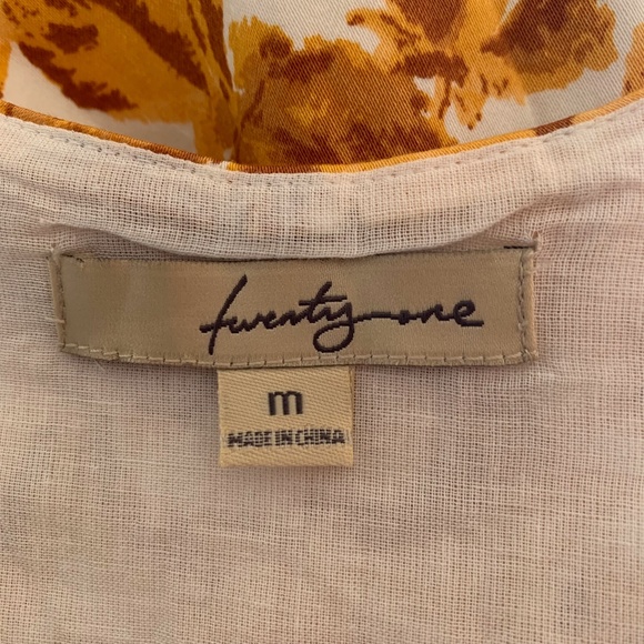 Forever 21 NEW Floral Sleeveless Mini Dress Medium Gold Brown Flare Contemporary - Picture 2 of 10